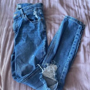 Topshop Jamie Moto / Petite size ripped skinny jeans